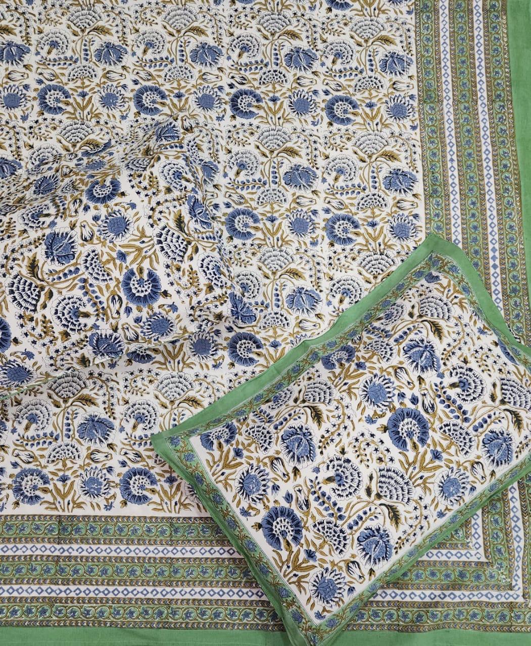 Premium Jaipuri Hand block printed bedsheet