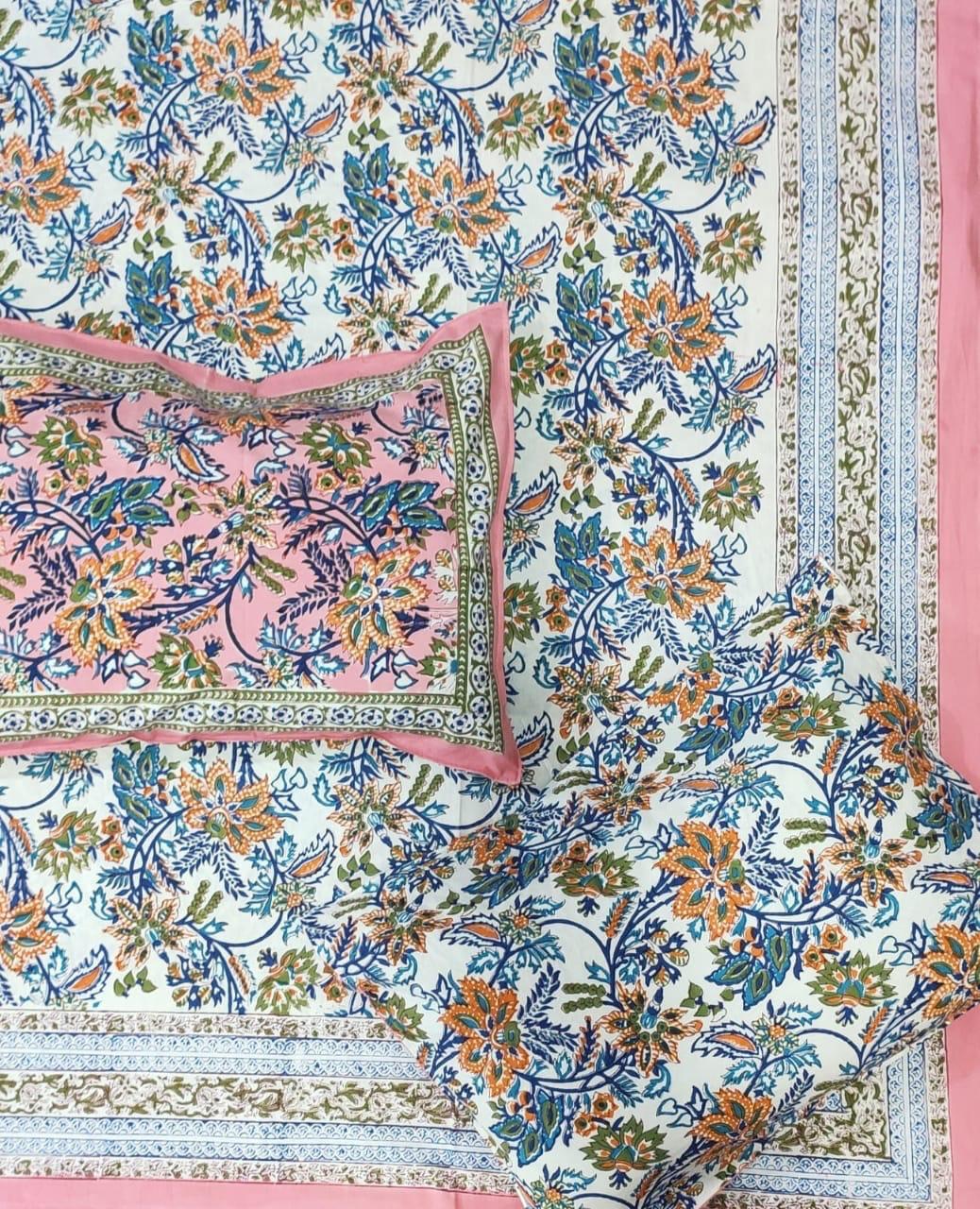 Premium Jaipuri Hand block printed bedsheet