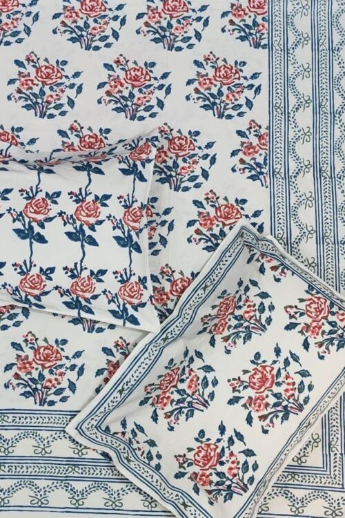 Premium Jaipuri Hand block printed bedsheet
