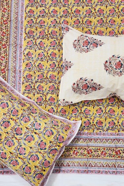 Premium Jaipuri Hand block printed bedsheet