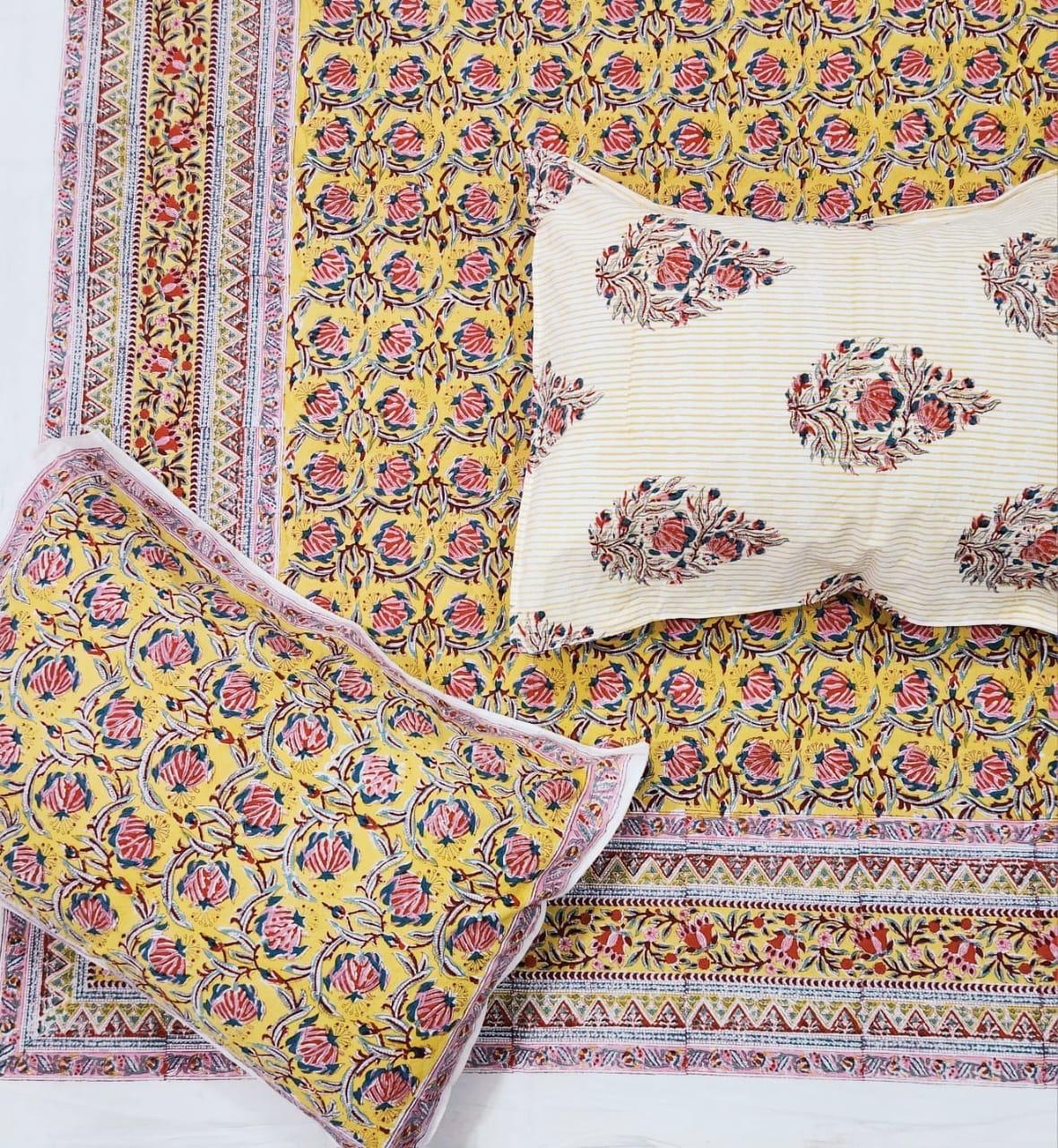 Premium Jaipuri Hand block printed bedsheet