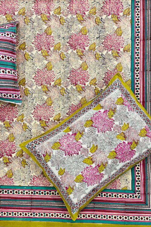 Premium Jaipuri Hand block printed bedsheet